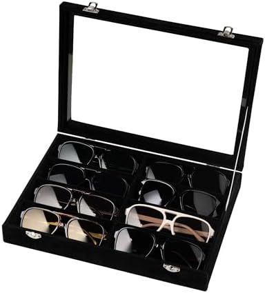 Frebeauty 8-Slot Sunglass Organizer, Velvet Sunglass Holder by Frebeauty