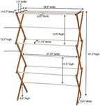 Household Essentials Bamboo Folding Clothes Drying Rack | White Finish - Image 3