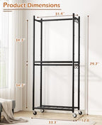 HOMIDEC Clothes Rack, 79.7" Double-Tier Clothing Rack - Image 3