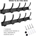 Coat Rack Wall Mounted, 5 Coat Hooks - Image 6