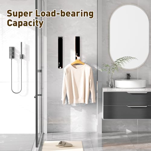 Clothes Drying Rack, Laundry Room Wall Mounted Retractable Clothes Hanger - Image 6