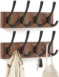 Yangbaga Coat Rack Wall Mount, Acacia Wood Coat Hooks Wall Mount by Hanber