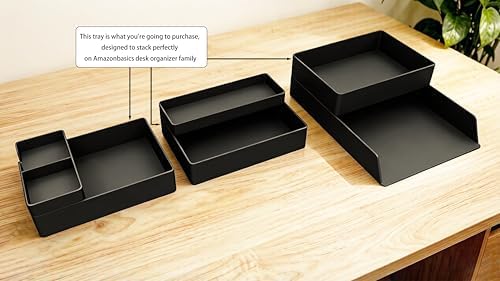 Amazon Basics Rectangular Plastic Desk Organizer - Image 5