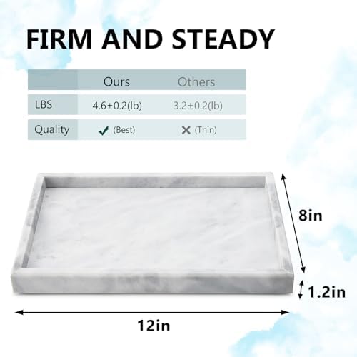 Real Natural Marble Tray for Bathroom, Kitchen Counter & Desktop - Image 2
