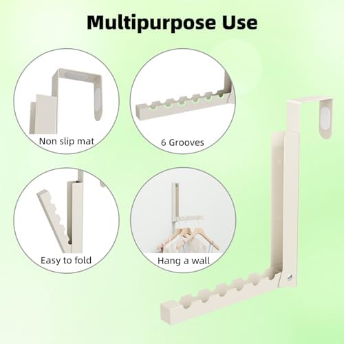 BAKON Over The Door Hanger Folding Clothes Drying Rack, Folding Hanging Coat - Image 5