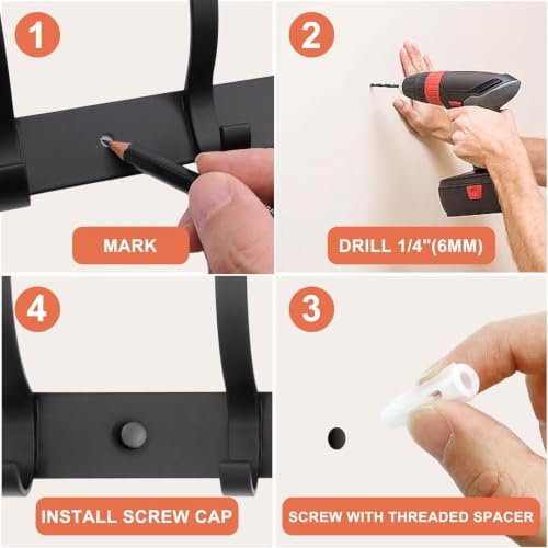Coat Rack Wall Mounted, 5 Coat Hooks - Image 5