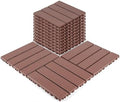Plastic Interlocking Deck Tiles, 44 Pack, Non-Slip Patio Floor Decking Tiles by Unknown