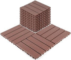 Interlocking Deck Tile – 44-Pack 12"x12" Plastic Flooring Tile, Outdoor Deck by Unknown
