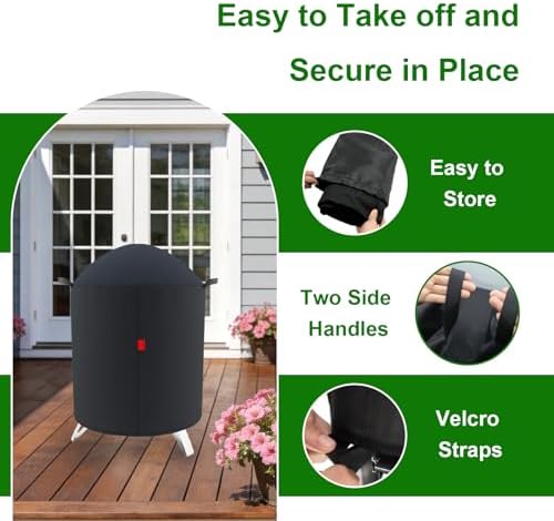 Outdoor Grill Cover Fits Cuisinart 16" Vertical Charcoal Smoker COS-116 - Image 5