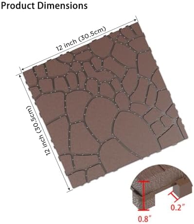Stone Texture 12 Inch Interlocking Deck Tiles, Waterproof Outdoor and Indoor - Image 6
