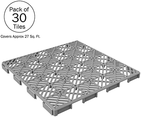 Pure Garden 30-Pack Polypropylene Interlocking Patio Deck Tiles - Image 2