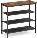 VASAGLE 4-Tier Shoe Rack, 9-12 Pairs, Steel Frame by VASAGLEbySONGMICSHOME