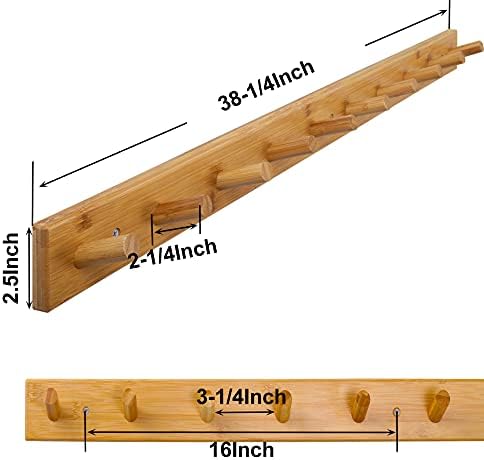 SKOLOO Wall Mounted Coat Rack 38", 10 Hooks, Shaker Style - Image 5