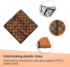 10 PCS Interlocking Deck Tiles, Solid Wood Patio Flooring Outdoor Waterproof - Image 2