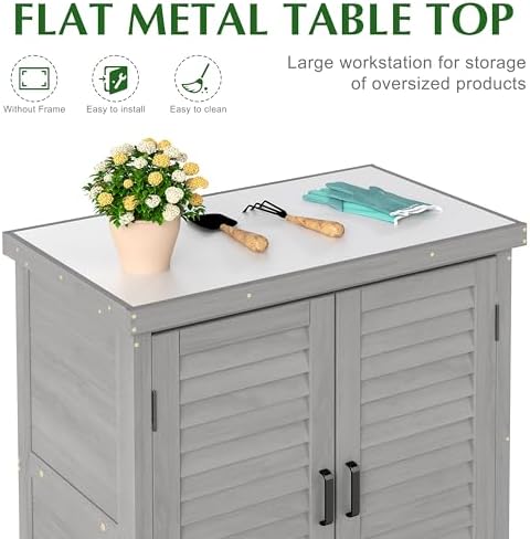 Outdoor Storage Cabinet & Potting Bench Table - Image 5