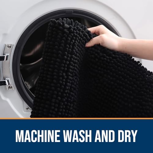 OLANLY Dog Door Mat for Muddy Paws 36x24, Super Absorbent Chenille Mud Mat - Image 5