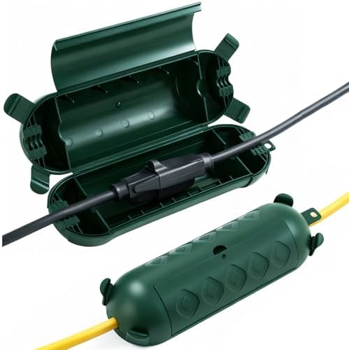 2 Pack Green Outdoor Extension Cord Cover IP44 Waterproof Box by HONDERSON
