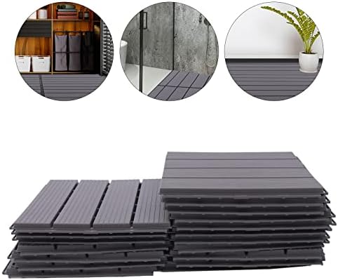 Wood Plastic Composite Patio Deck Tiles, 12”x12” Interlocking Decking Tiles - Image 3
