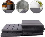 Wood Plastic Composite Patio Deck Tiles, 12”x12” Interlocking Decking Tiles - Image 3