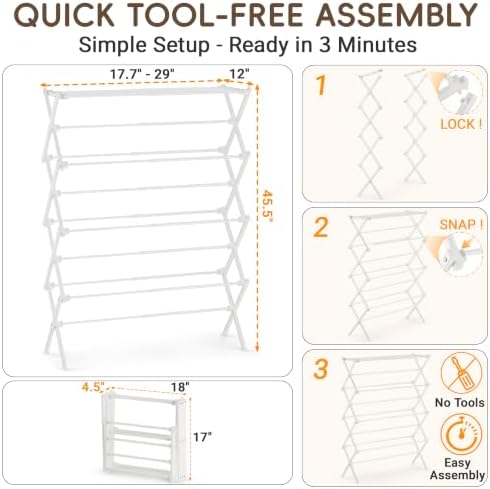 4-Tier Foldable Clothes Drying Rack - Image 4