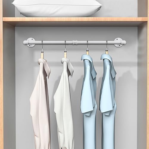 Industrial Iron Pipe Clothes Hanging Bar DIY Wall-Mounted Garment Rack Heavy - Image 7
