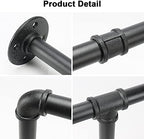 Industrial Iron Pipe Clothes Hanging Bar DIY Wall-Mounted Garment Rack Heavy - Image 4
