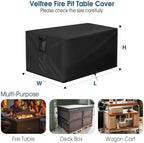 Outdoor Fire Pit Cover Rectangular Waterproof-32x24x20in - Image 2