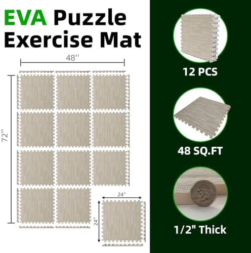 Art3d 12-Pack 24"x24" EVA Interlocking Exercise Mats, 48 Sq.Ft - Image 2
