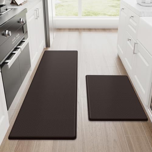 StepRite Kitchen Mats for Floor, 2-Piece Anti-Fatigue Rugs by Bringcushiontoyourlife
