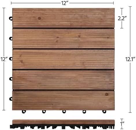 Topeakmart 27PCS Interlocking Deck Tiles 12x12 Patio Flooring - Image 3