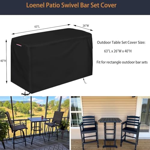 Outdoor Waterproof Bar Table Set Cover - Image 2