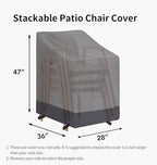 Easy-Going Outdoor Stackable Chair Cover, 1 Pack-28Wx36Dx47H inch - Image 6
