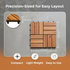 Majestick Goods 24-Pack Slat Acacia Wood Interlocking Deck Tiles - Image 2