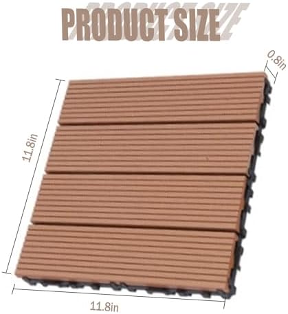 10pcs Interlocking Patio Deck Tiles，decking Boards Outdoor Waterproof，12"x12" - Image 5