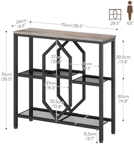 HOOBRO Console Table, Narrow Entryway Table, Behind Couch Table - Image 3