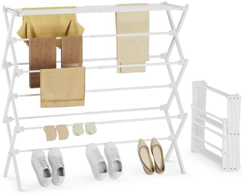 Extra Wide Foldable Clothes Drying Rack, Reinforced Joints by SpaceHidden
