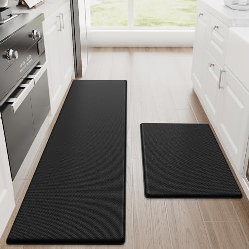 StepRite Kitchen Mats for Floor, 2-Piece Anti-Fatigue Kitchen Rugs by Bringcushiontoyourlife