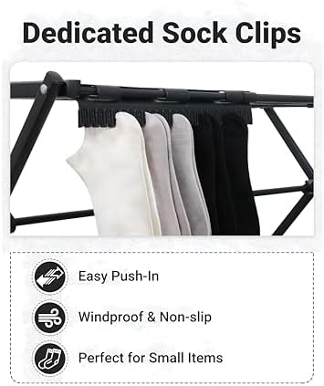 ZOES HOMEWARE 4-Tier Clothes Drying Rack, 4ft High Foldable Drying Rack Clothing - Image 6