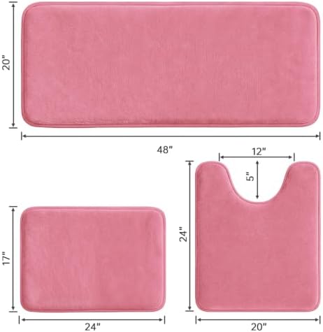 HUXMEYSON 3-Piece Memory Foam Bathroom Rug Set - Image 2