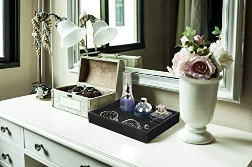 HofferRuffer Faux Leather Vanity Tray, Elegant Desktop Storage Organizer - Image 2