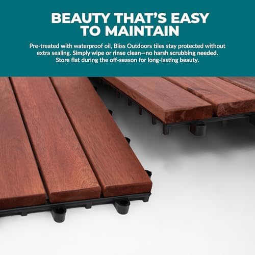 Bliss Outdoors Acacia Interlocking Deck Tiles - Image 5
