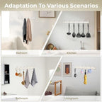 Dntorx Coat Rack Wall Mount, 2 Pack White Coat Hooks Hanger Wall - Image 6