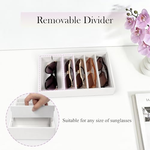 Velvet Sunglass Organizer Tray, Stackable Glasses Case - Image 3