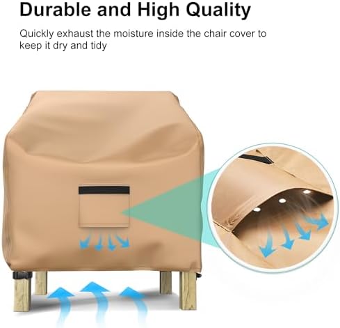 2 Pack Outdoor Patio Chair Covers Waterproof 32"Wx37"Dx36"H - Image 6