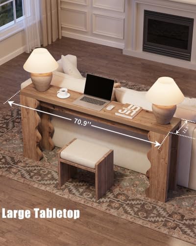 70.9" Farmhouse Entryway Table, Wood Console Table, Behind Couch table - Image 3