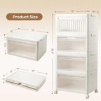 Stackable Storage Bins with Lid and Wheels, 128QT 4 Tier Closet Organizers - Image 5