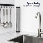 Tomorotec Roll Up Dish Drying Rack Over Sink, 304 Steel - Image 3