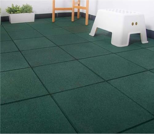 MYOYAY 4 Pack Interlocking Tiles 20"x20"x1" Heavy Duty Rubber Tile Green - Image 4