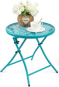 TeoKJ Folding Outdoor Side Table, No Assembly Patio Table by TeoKJ