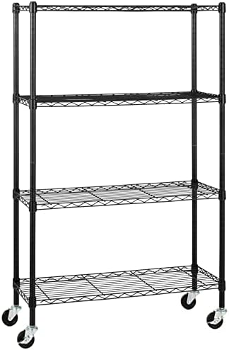 Amazon Basics 4-Shelf Heavy Duty Garage Shelving Storage Unit on 3" Wheel by AmazonBasics